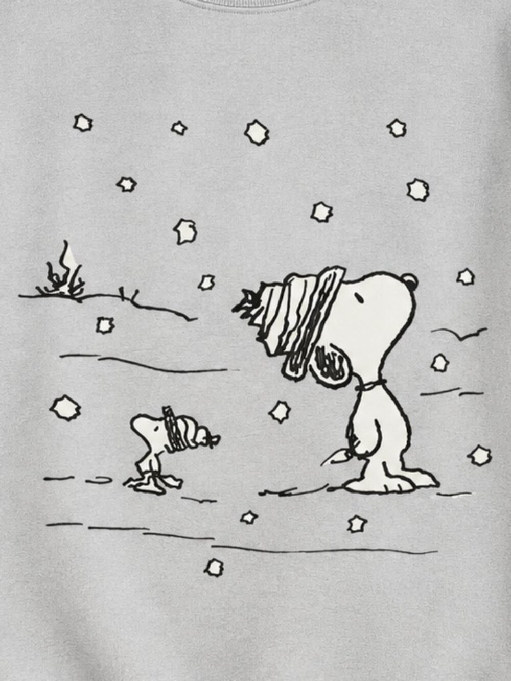 Winter Snow Sweatshirt Cartoon Pup Bird Beanie Hats Gray Crewneck - Picture 3 of 5
